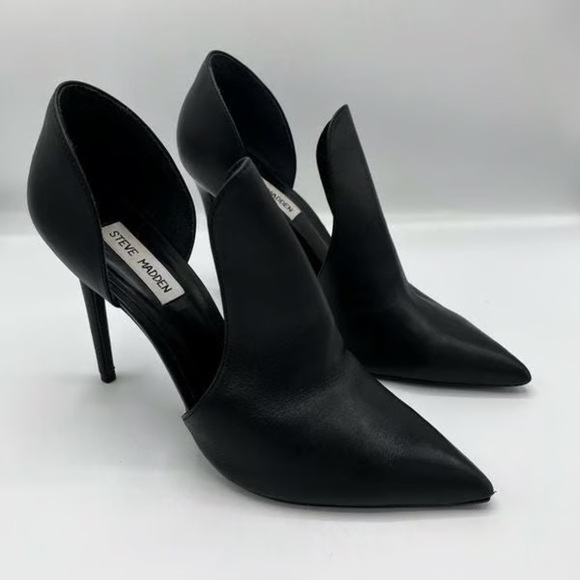 Steve Madden Dolly Black Stiletto Heels with Cut-Out Design size 6.5 - Picture 1 of 9
